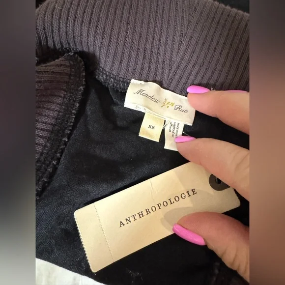 NWT ANTHROPOLOGIE MEADOW RUE Black and Dark Purple Turtleneck Tank (XS) - Picture 7 of 10